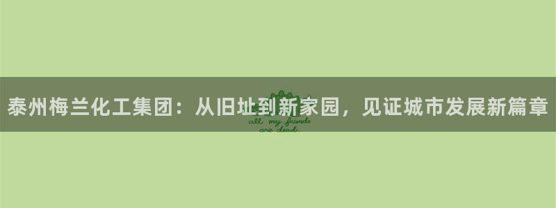 球盟会登录平台入口：泰州梅兰化工集团：从旧址到新家园，见证城