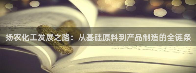 球盟会电子好下吗：扬农化工发展之路：从基础原料到产品制造的全